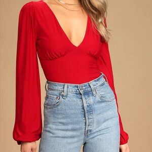 NWT Lulus open back long sleeve bodysuit